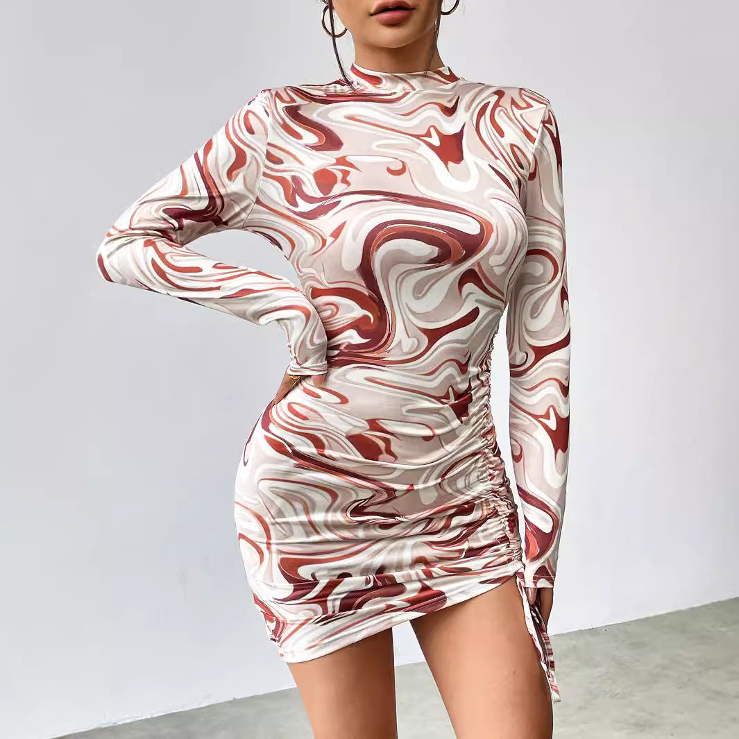 Damen Figurbetontes Minikleid mit marbled Design Stalluxe