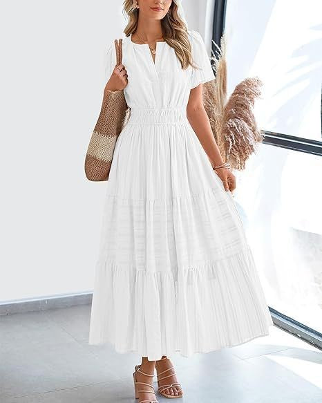 Damen Maxikleid mit voluminösem Rock Stalluxe