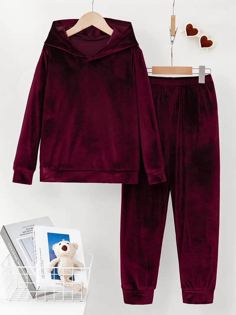 Damen Fleece-Loungewear Set mit Hoodie und elastischen Säumen Stalluxe