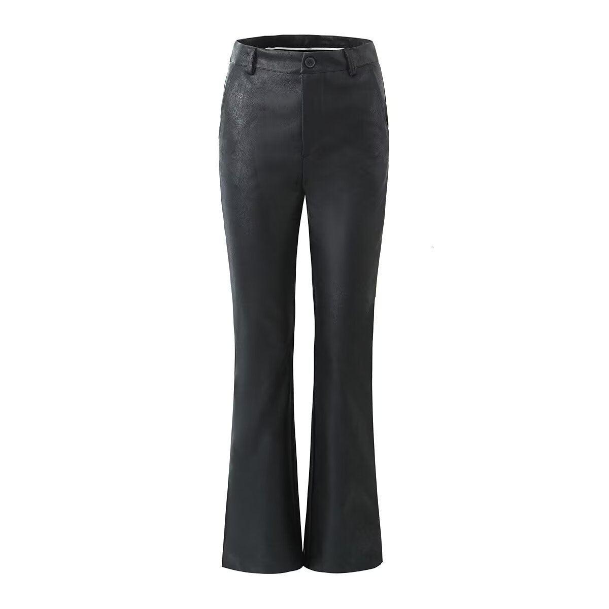 Damen Flared Kunstlederhose mit eleganter Passform und hohem Bund Stalluxe