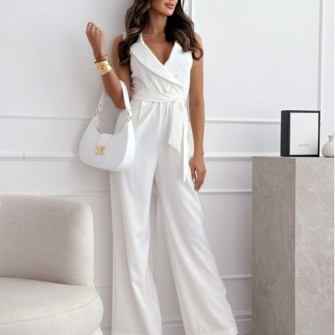Damen eleganter Jumpsuit mit Wickeldesign und tailliertem Schnitt Stalluxe