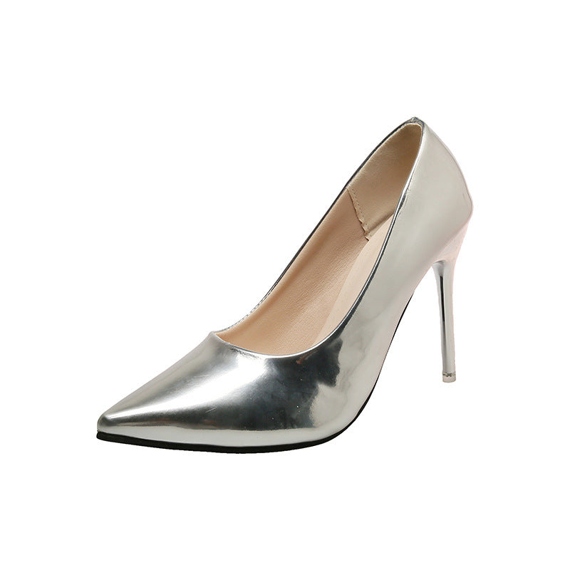 Damen Elegante und modische High Heels mit spitzem Design und glänzender Oberfläche Stalluxe