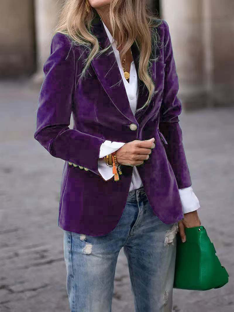 Damen Samt Blazer mit einem eleganten Schnitt Stalluxe
