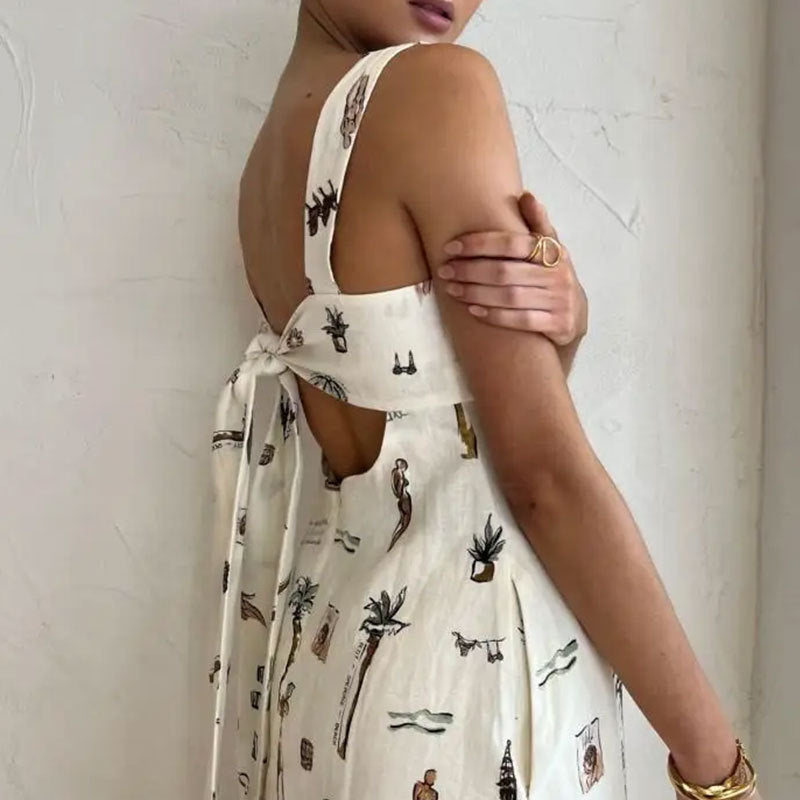 Damen Maxikleid mit einzigartigem Sommerdruck und praktischen Taschen Stalluxe