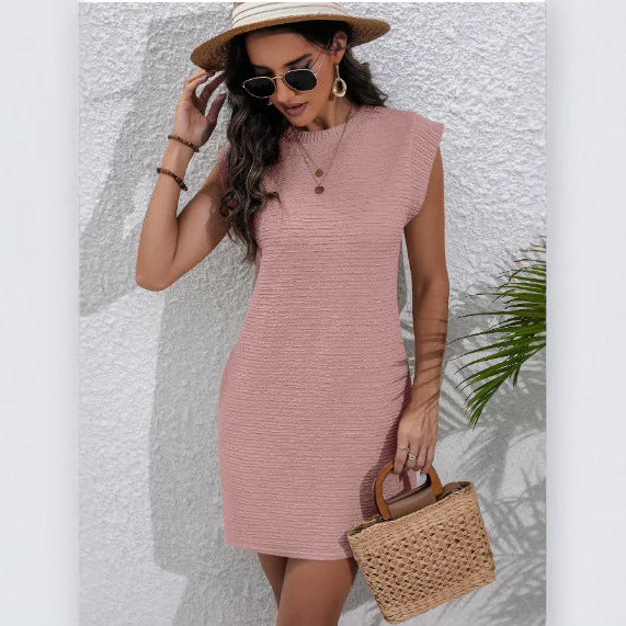 Damen Kurzarm Kleid mit strukturiertem Design Stalluxe