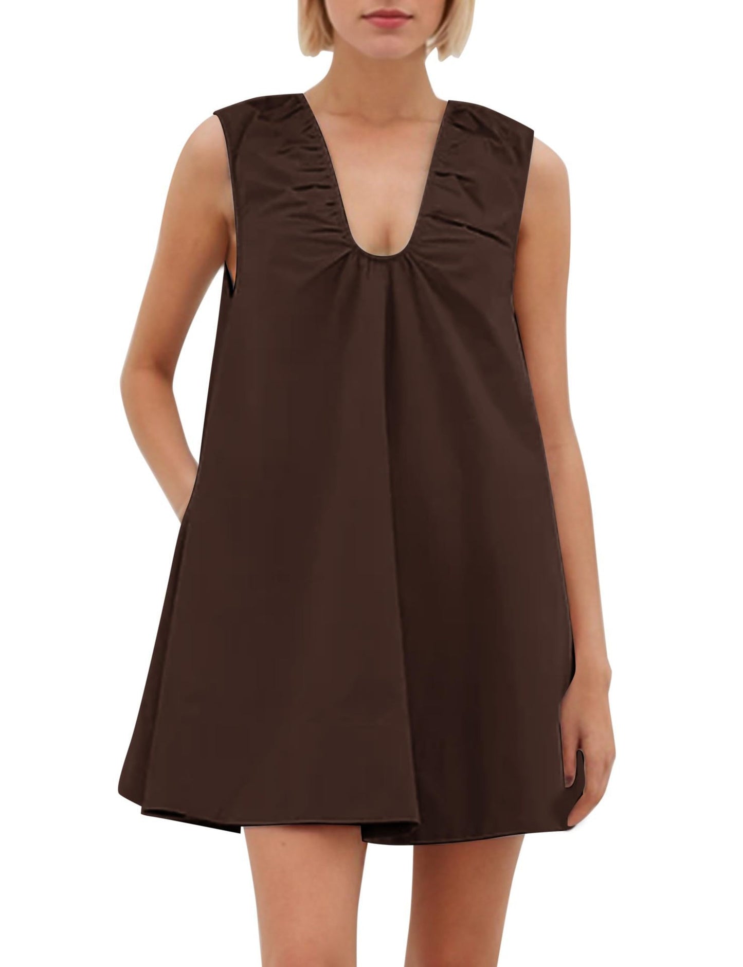 Damen Lässiges Sommerkleid mit Rüschen-Ausschnitt Stalluxe