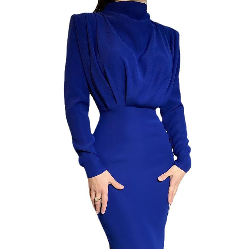 Damen Elegantes Wickelkleid mit Raffungen und langem Schnitt Stalluxe