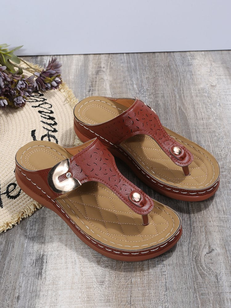 Damen Fußbett-Sandalen mit modischem Herzen-Design und bequemer Sohle Stalluxe
