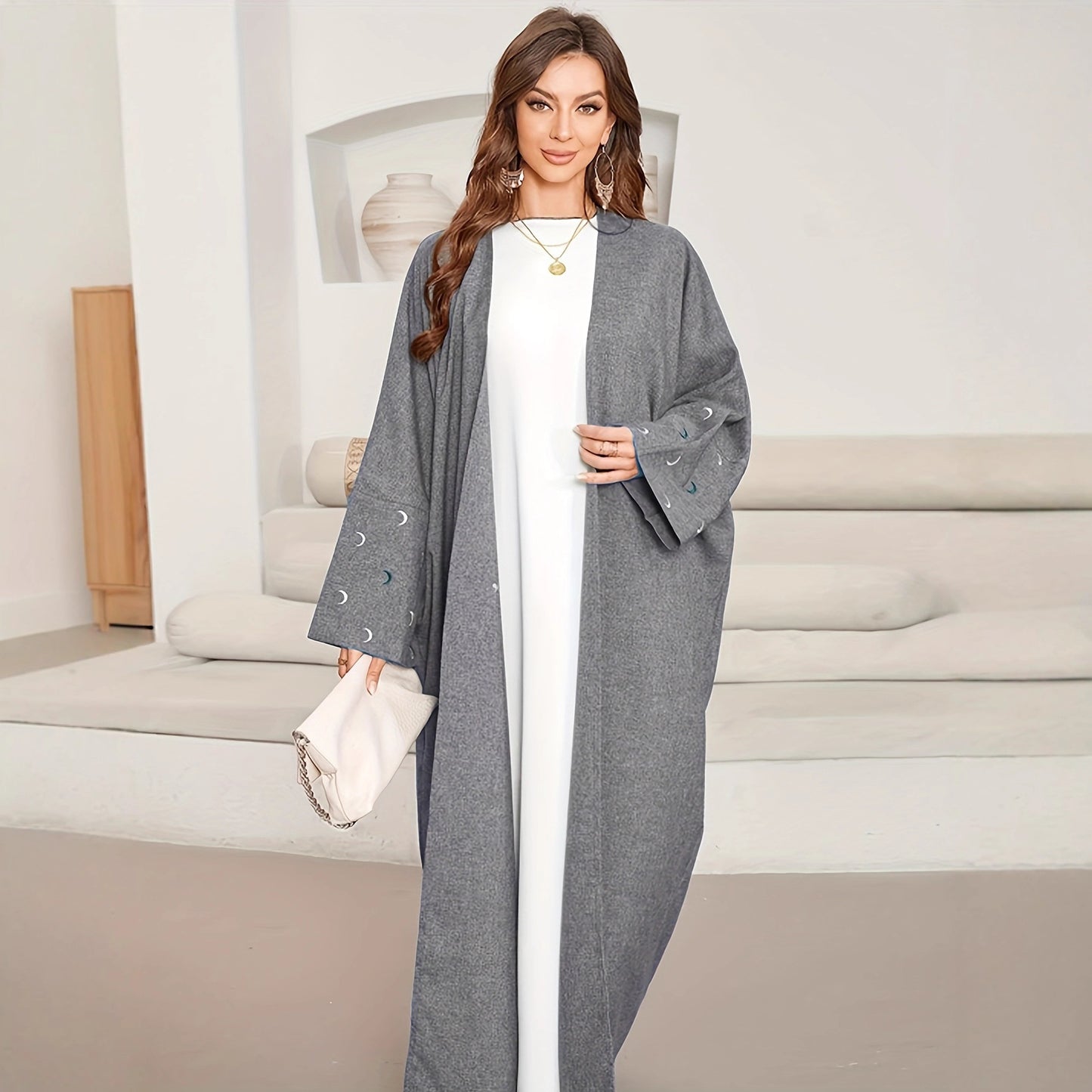 Damen Lange Kimono Jacke mit eleganten Details Stalluxe