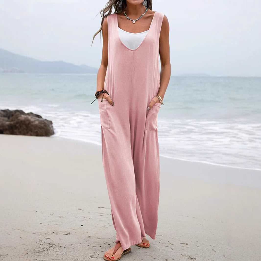 Women's Relaxed Fit Wide-Leg Jumpsuit Stalluxe