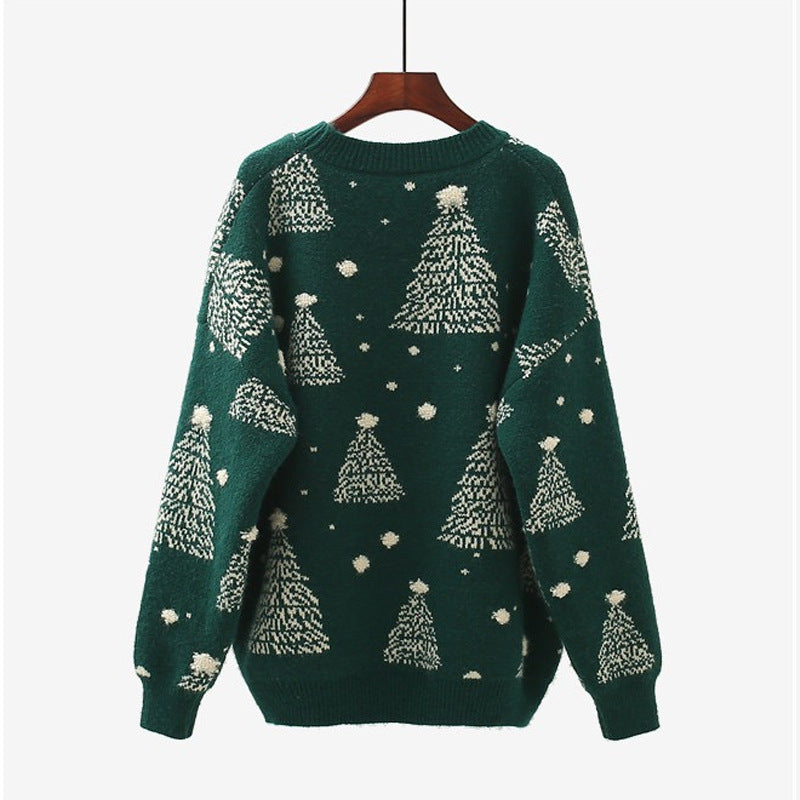 Damen Gemütlicher Weihnachtspullover mit kreativem Muster Stalluxe