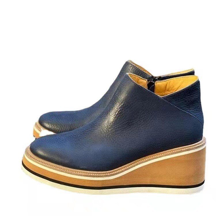 Damen Modische Keil-Stiefeletten aus feinem Wildleder mit praktischem Reißverschluss Stalluxe