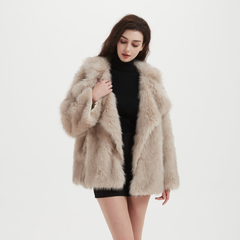 Damen Kuschliger Faux-Fur Mantel Stalluxe