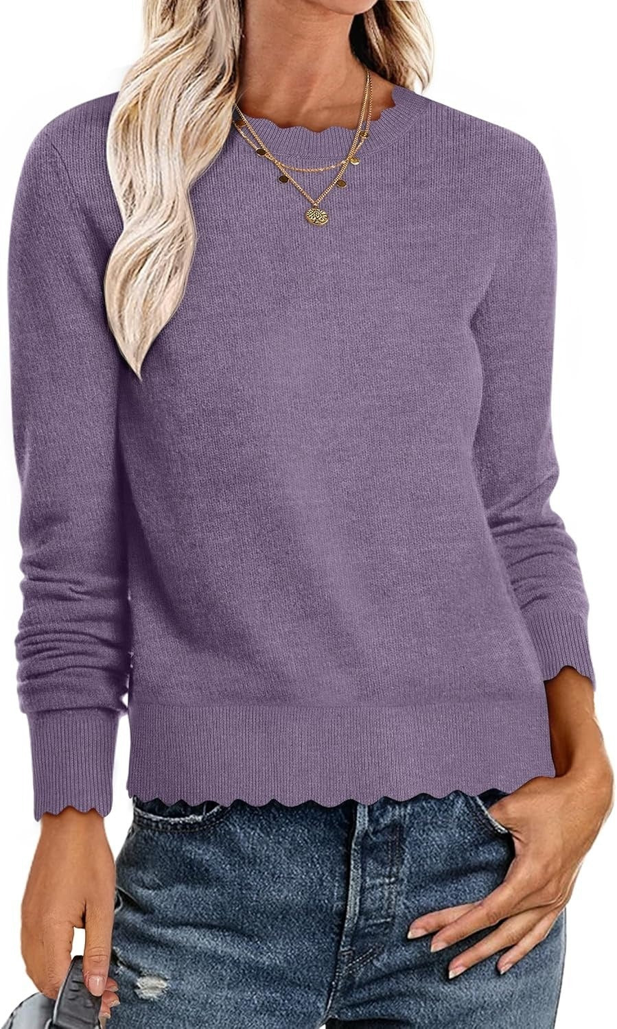 Damen Sweater mit Wellenkante Stalluxe
