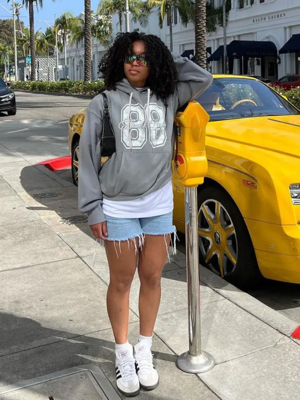Damen Kapuzenpullover mit sportlichem Aufdruck Stalluxe