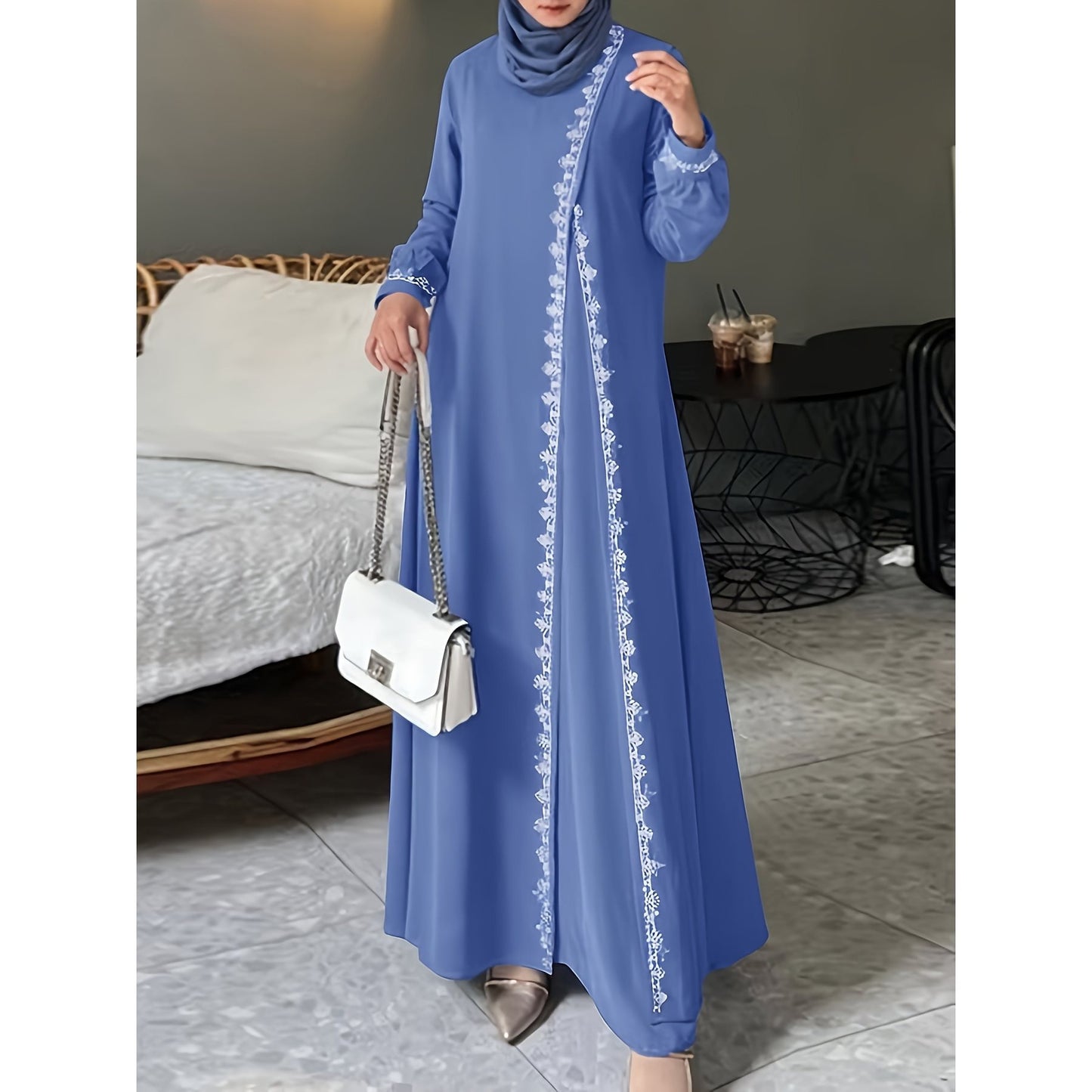 Damen elegantes Maxikleid mit aufwendiger Stickerei Stalluxe