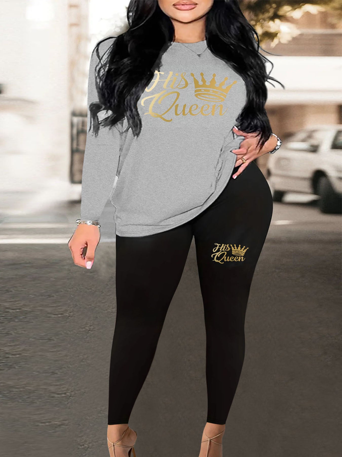 Damen lässiges Sweatshirt mit stylischem Bärenmotiv Stalluxe Grau