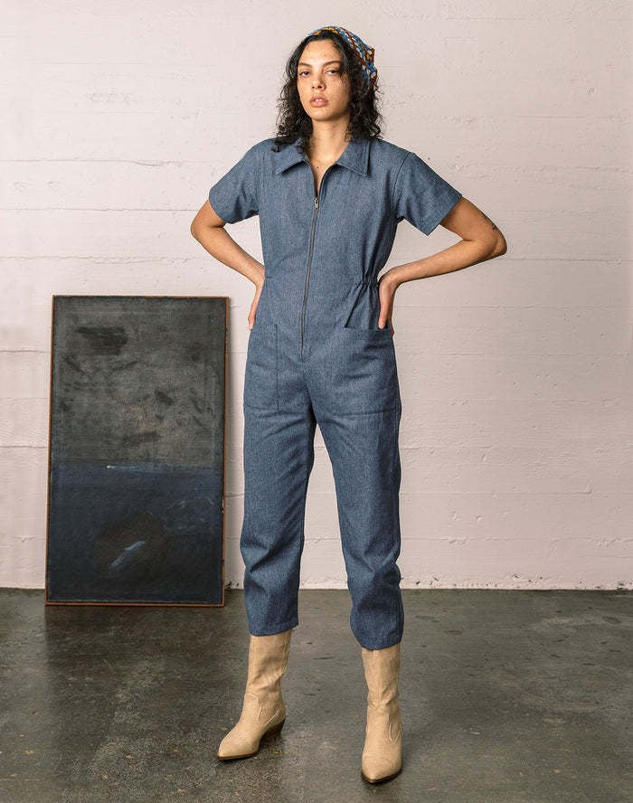 Damen legerer Jumpsuit mit praktischen Taschen und Reißverschluss Stalluxe