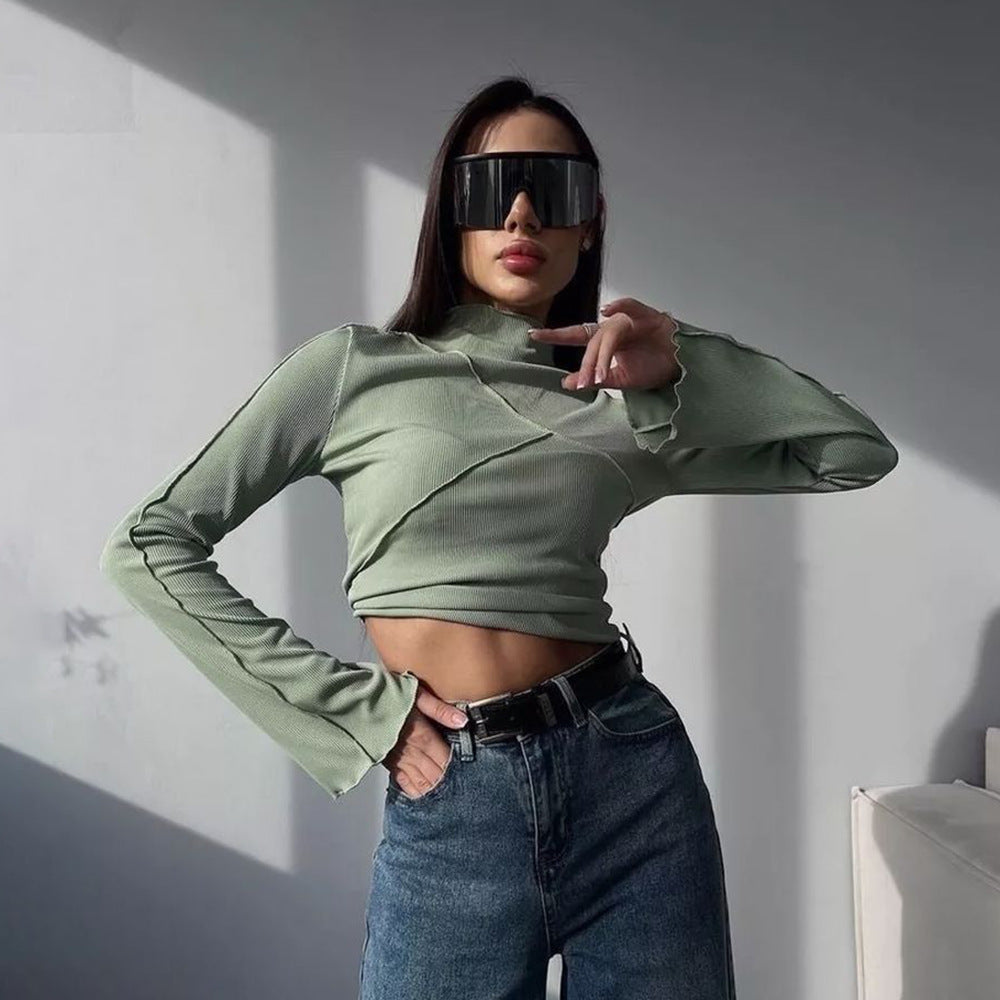 Damen eleganter, lässiger Langarmshirt Stalluxe