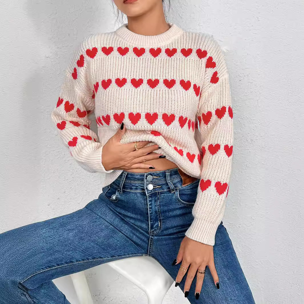 Damen Strickpulli mit Herzmuster Stalluxe