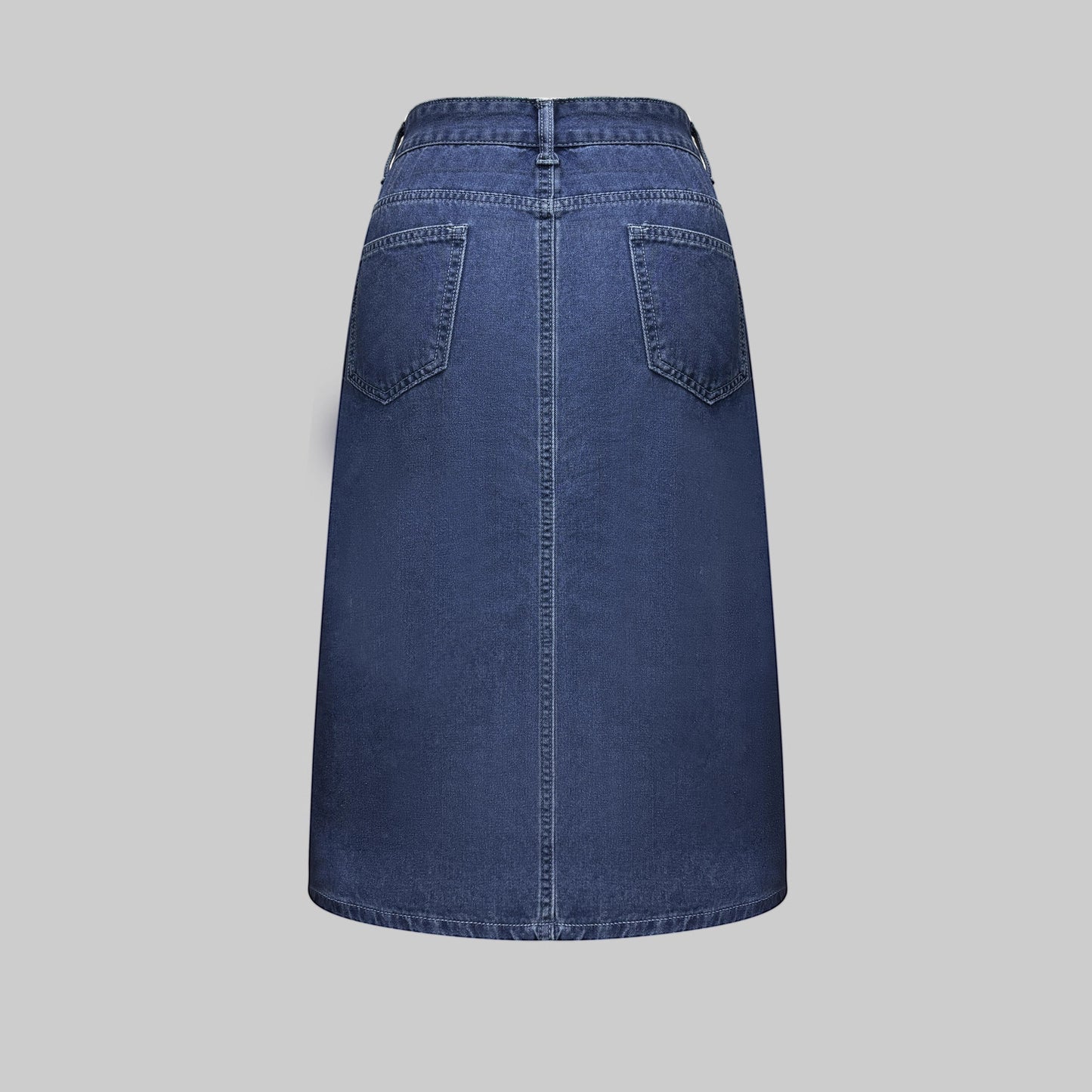 Damen Denim-Midirock mit praktischen Taschen und figurschmeichelndem Schnitt Stalluxe