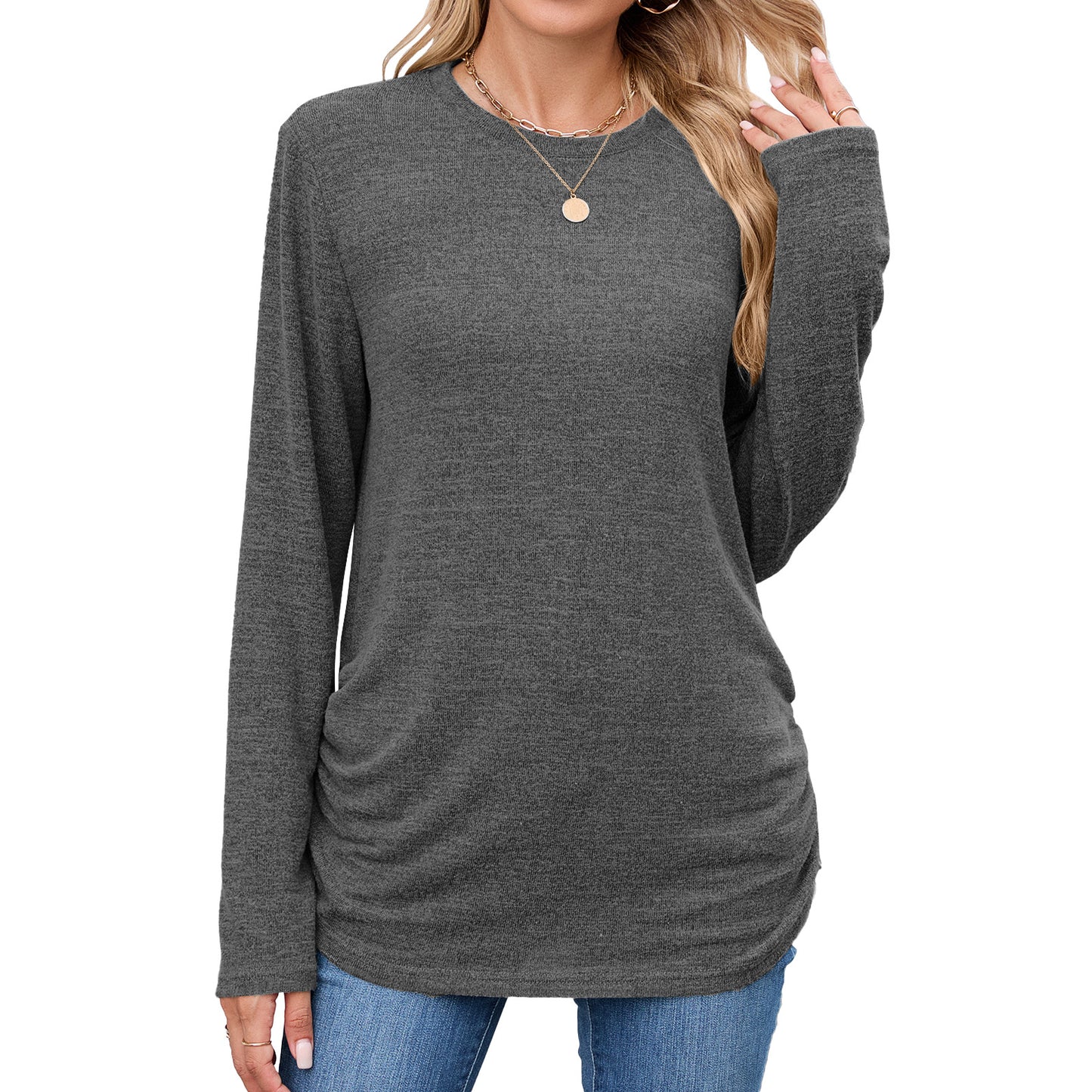 Damen Langearmshirt mit Raffung Stalluxe