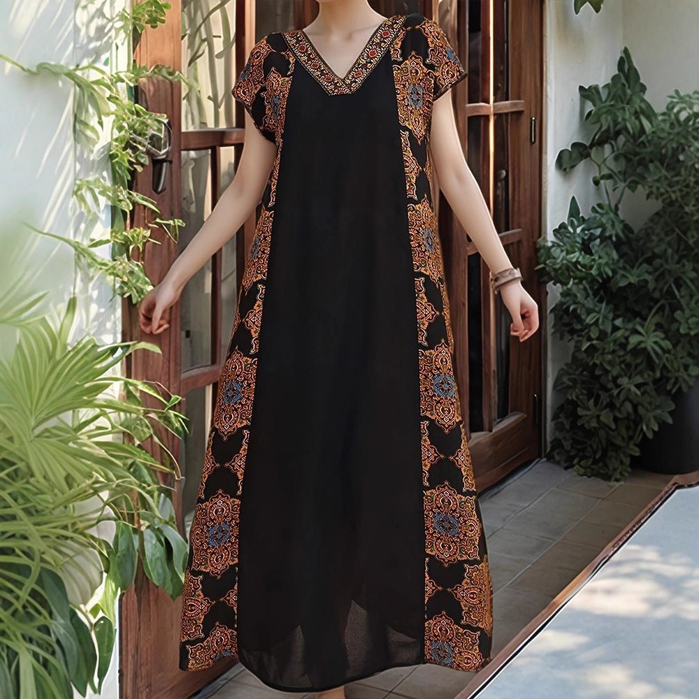 Damen Maxikleid mit aufwendigen Stickdetails und fließendem Schnitt Stalluxe