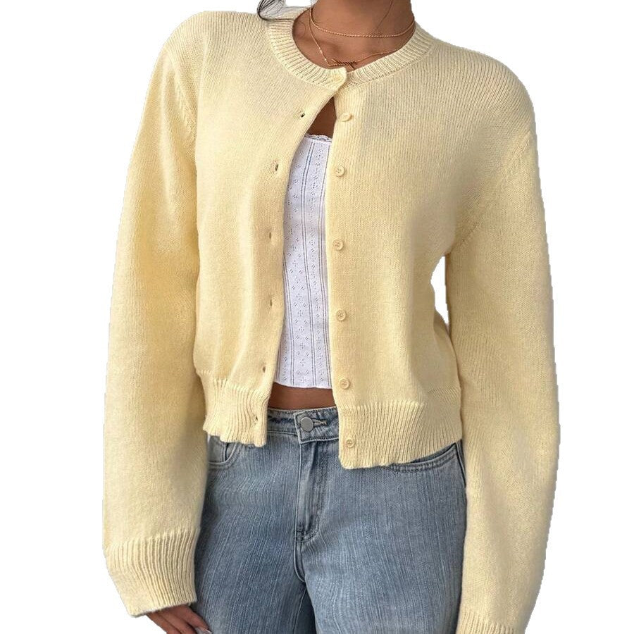 Damen Strickjacke mit feiner Textur und eleganter Knopfleiste Stalluxe
