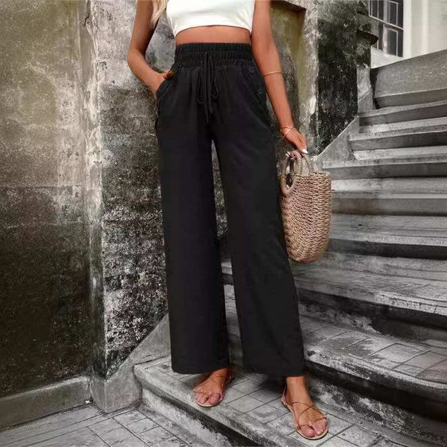 Damen Elegante Freizeit-Hosen mit elastischem Bund und seitlichen Taschen Stalluxe