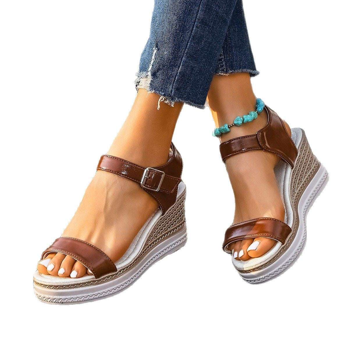 Damen Keil-Sandalen mit elegantem Riemen-Design und bequemer Sohle Stalluxe