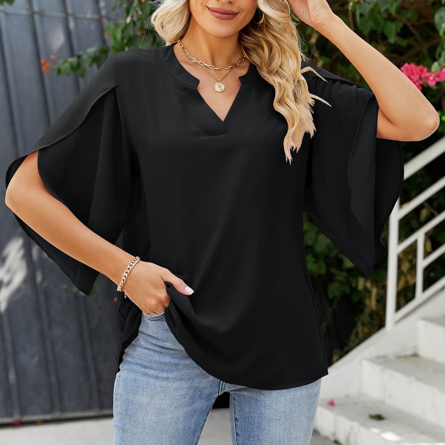 Women's Elegant Flowy Blouse Stalluxe