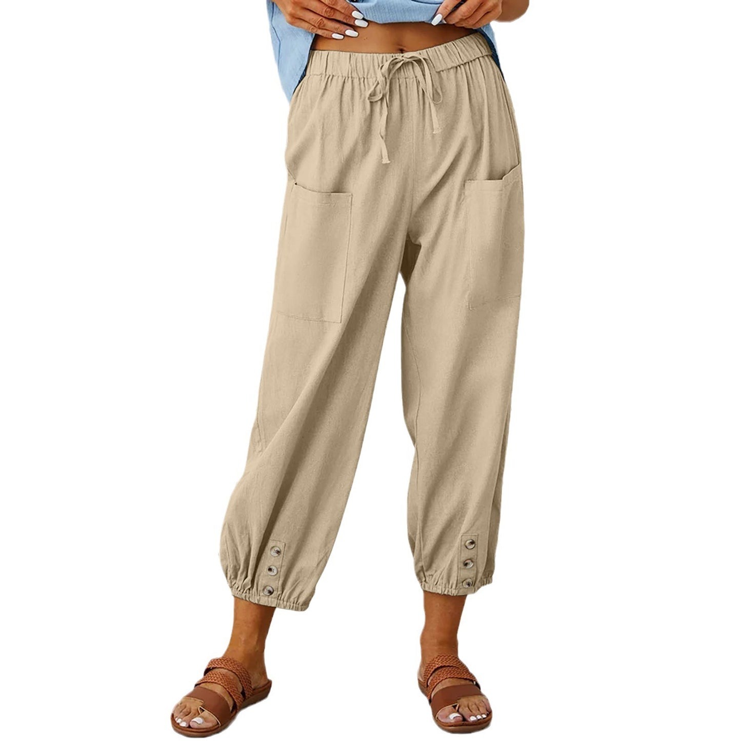 Damen Bequeme Freizeithose mit seitlichen Taschen und Bündchen Stalluxe