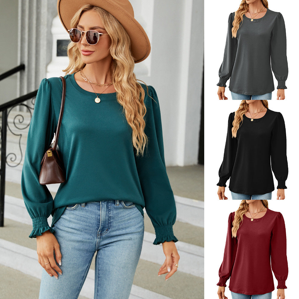 Damen Pullover mit Puffärmeln und elastischen Bündchen Stalluxe