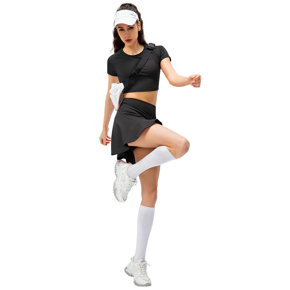 Damen Sportlicher Faltenrock mit integrierten Shorts Stalluxe