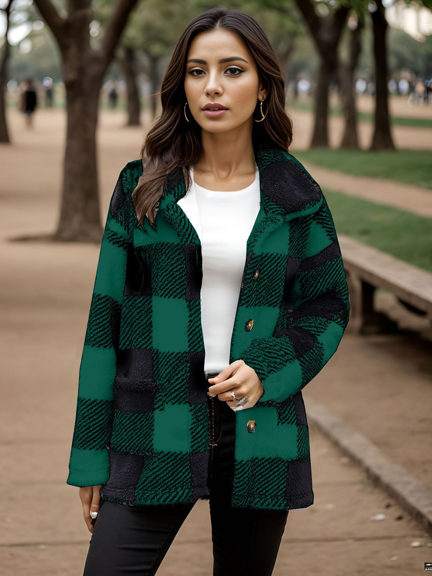 Damen Gemusterte Fleecejacke mit komfortablem Schnitt und großen Taschen Stalluxe
