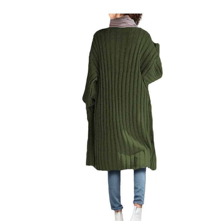 Damen Langer Strickmantel im lässigen Schnitt mit tiefen Taschen und weichem Griff Stalluxe