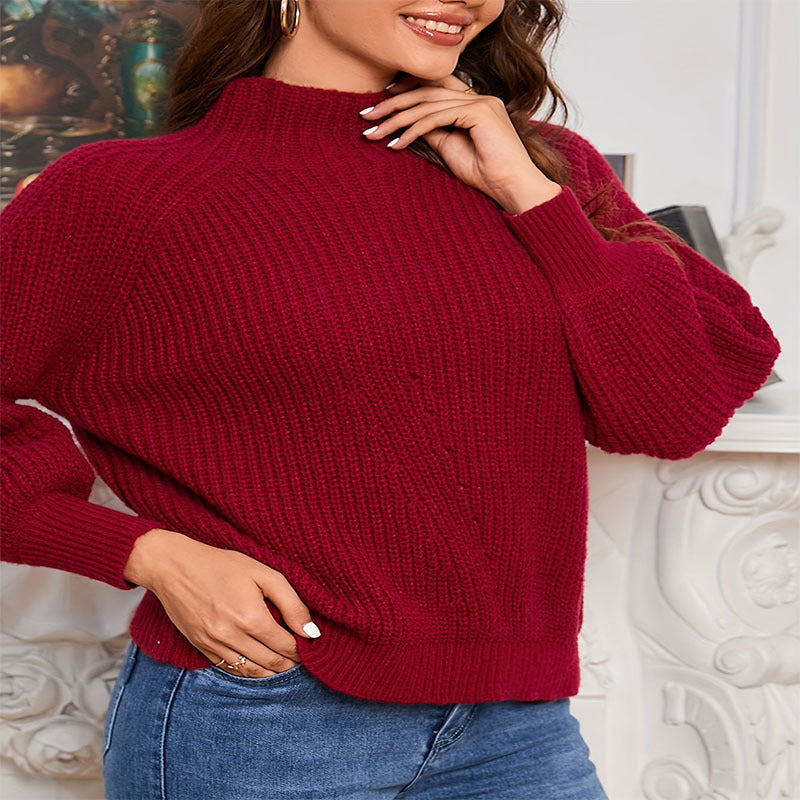 Damen modischer Rollkragenpullover mit strukturiertem Rippmuster und lässigem Schnitt Stalluxe