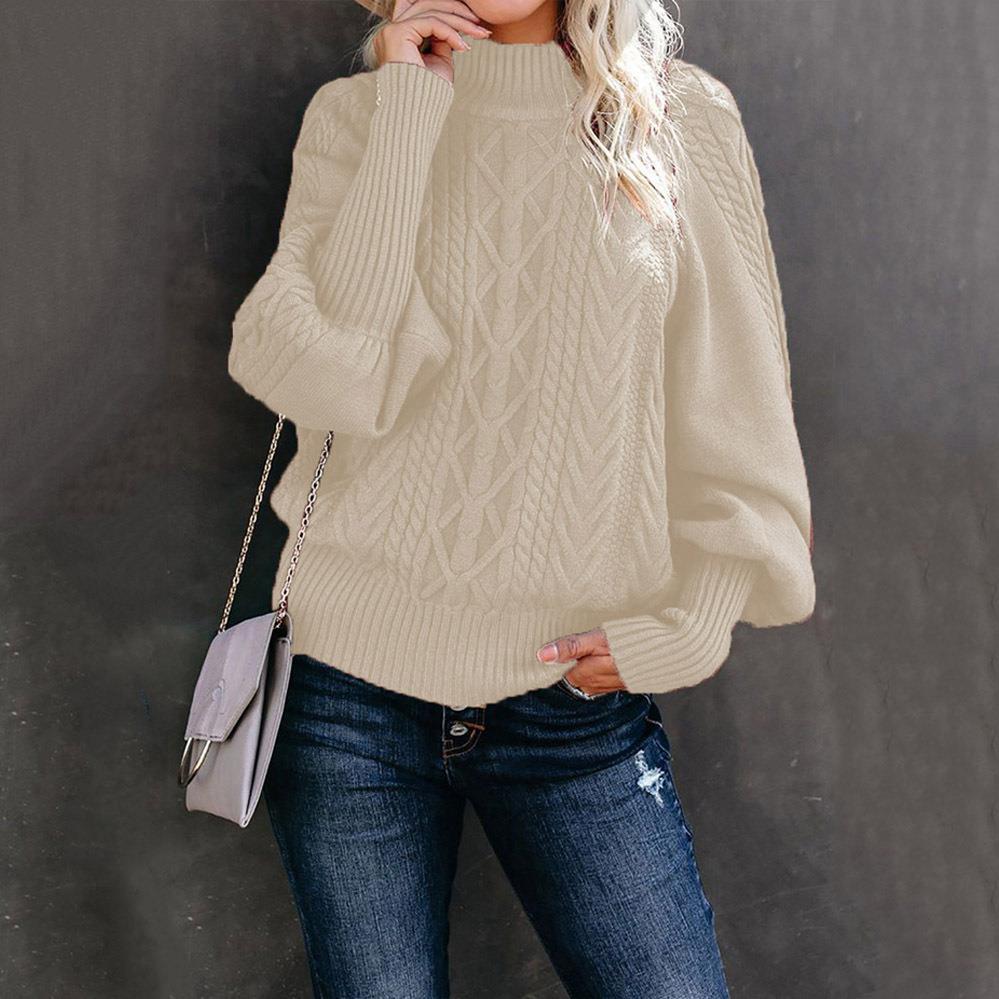 Damen Strickpullover mit hochgeschlossenem Kragen und strukturiertem Design Stalluxe