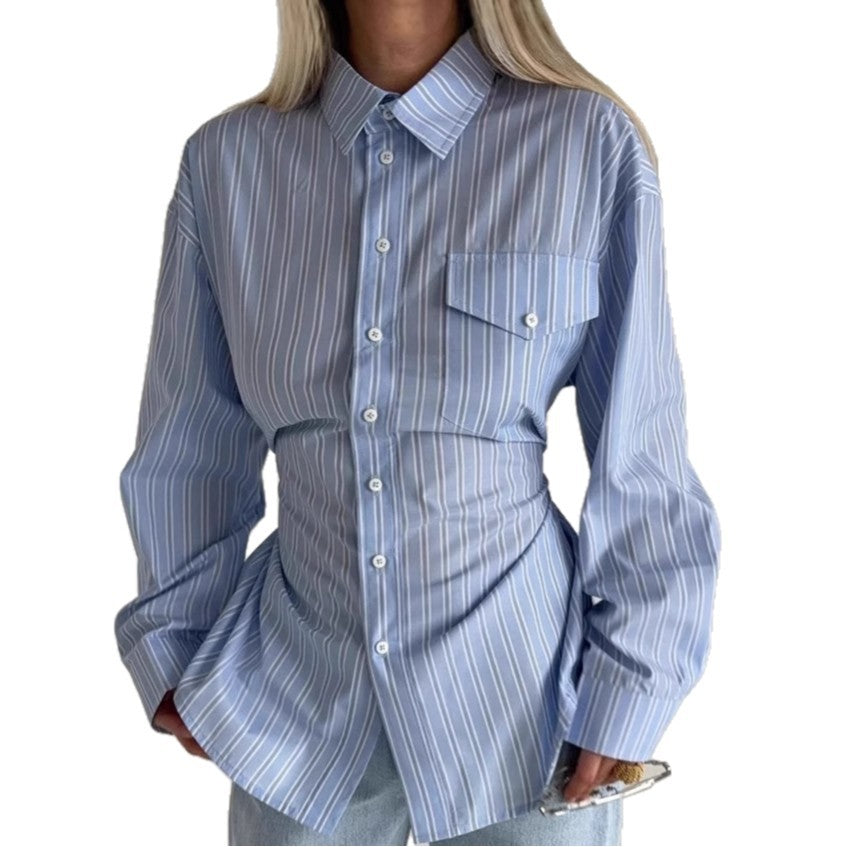Damen Elegante Oversized Bluse mit Knopfdetails und lässigen Ärmeln Stalluxe