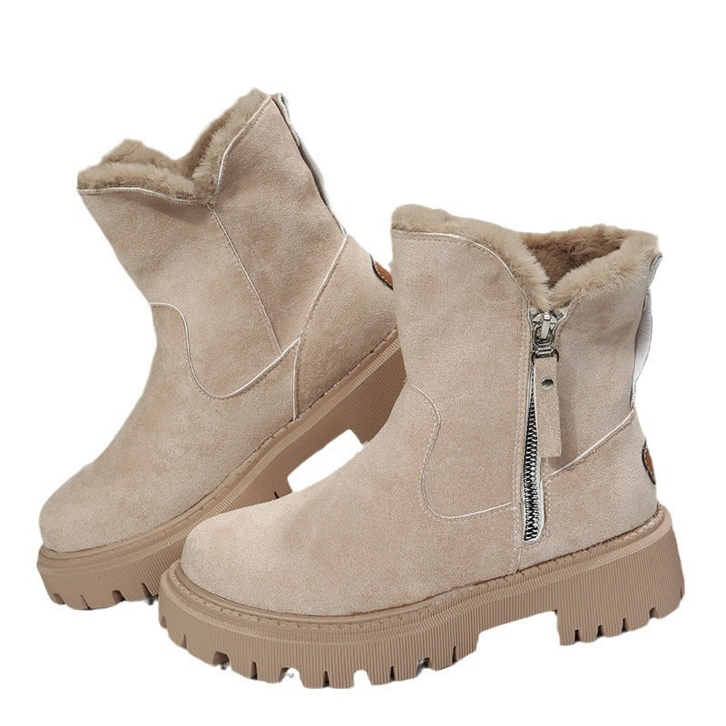 Damen Winterliche Stiefeletten mit kuscheligem Kunstfellkragen und rutschfester Sohle Stalluxe