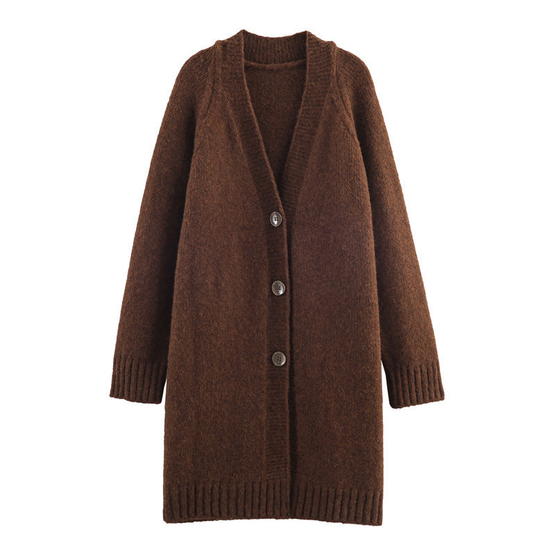 Damen Grobstrickjacke mit Übergröße und eleganter Knopfleiste Stalluxe