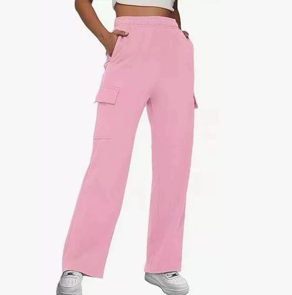 Damen vielseitige Cargo-Hose mit elastischem Bund und zahlreichen Taschen Stalluxe