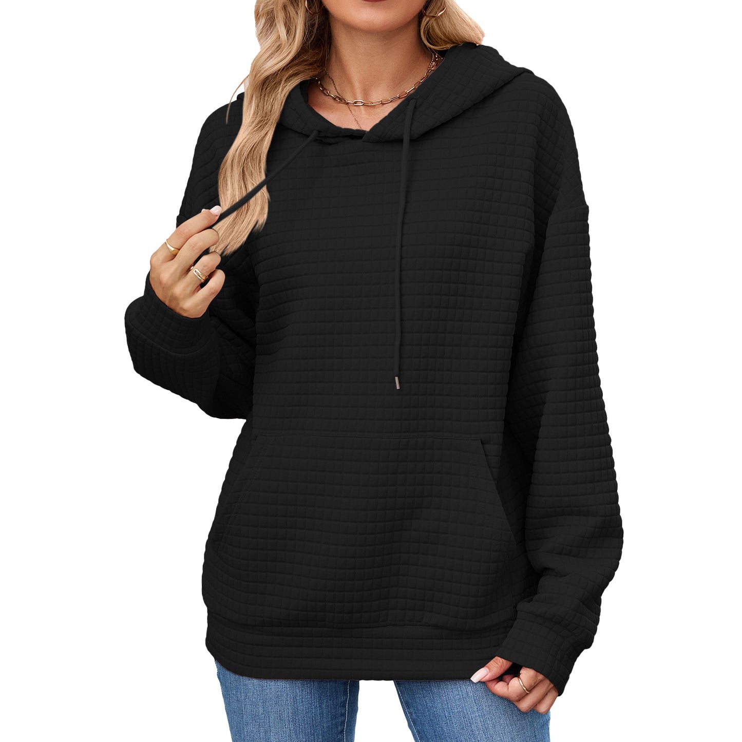 Damen Hoodie mit besonderen Strukturdetails Stalluxe