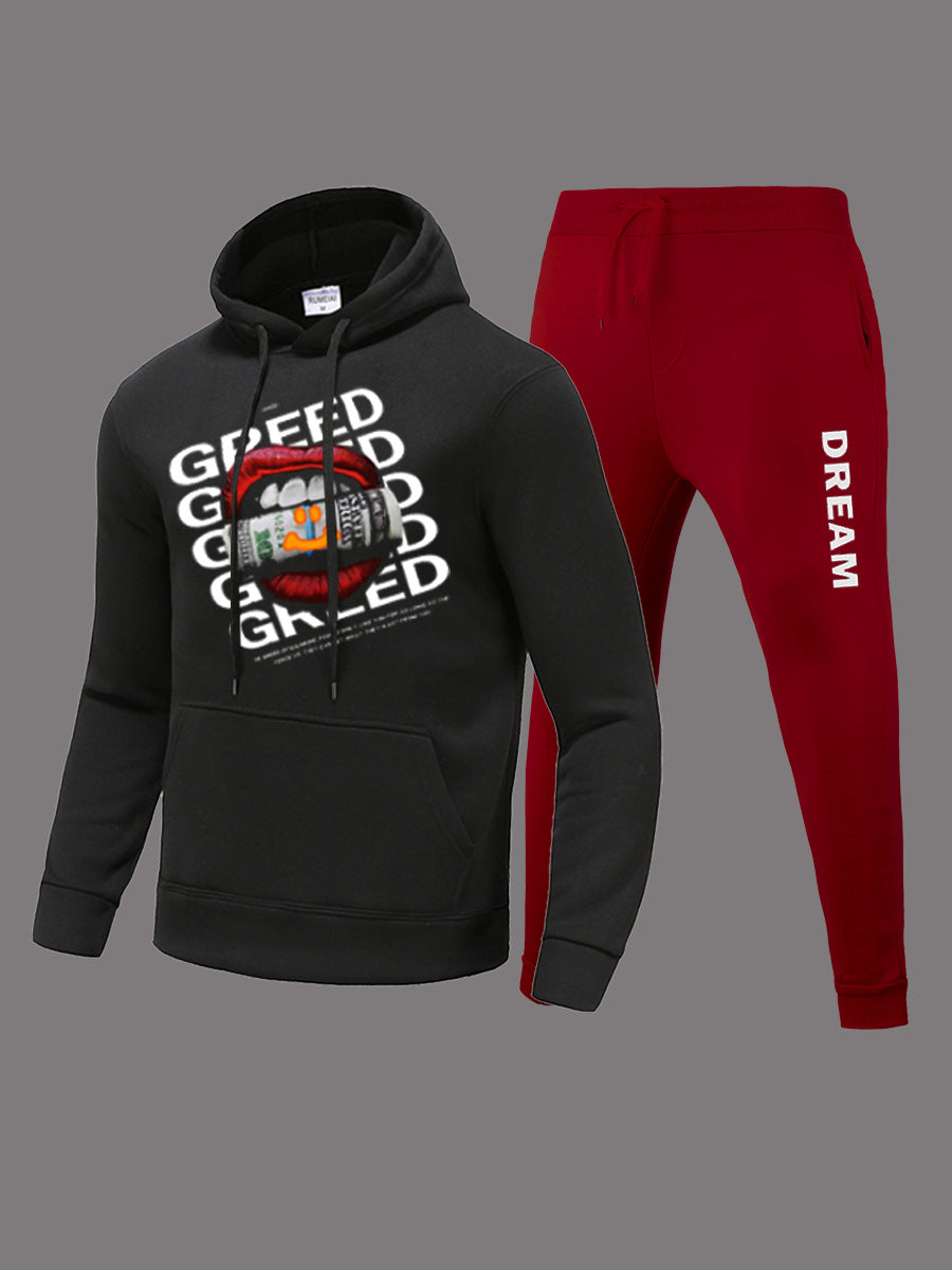 Damen Hoodie und Jogginghose Set mit kreativem Print Stalluxe
