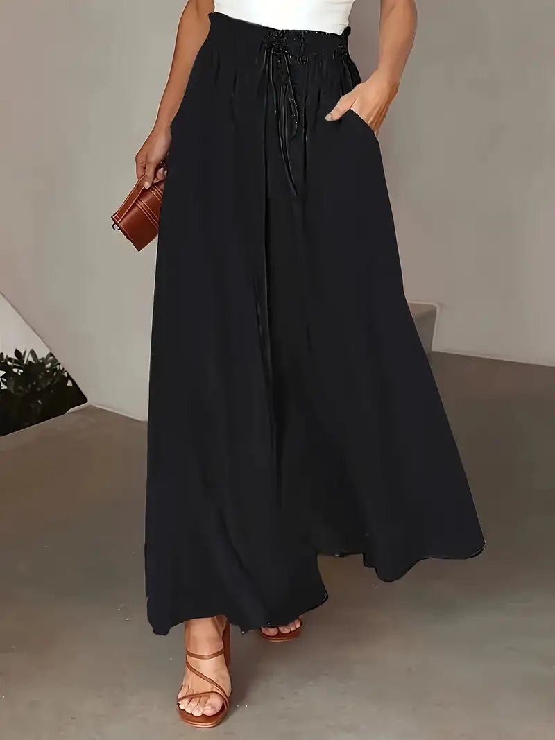 Damen culottehose mit elastischem Bund und gesticktem Punktemuster Stalluxe
