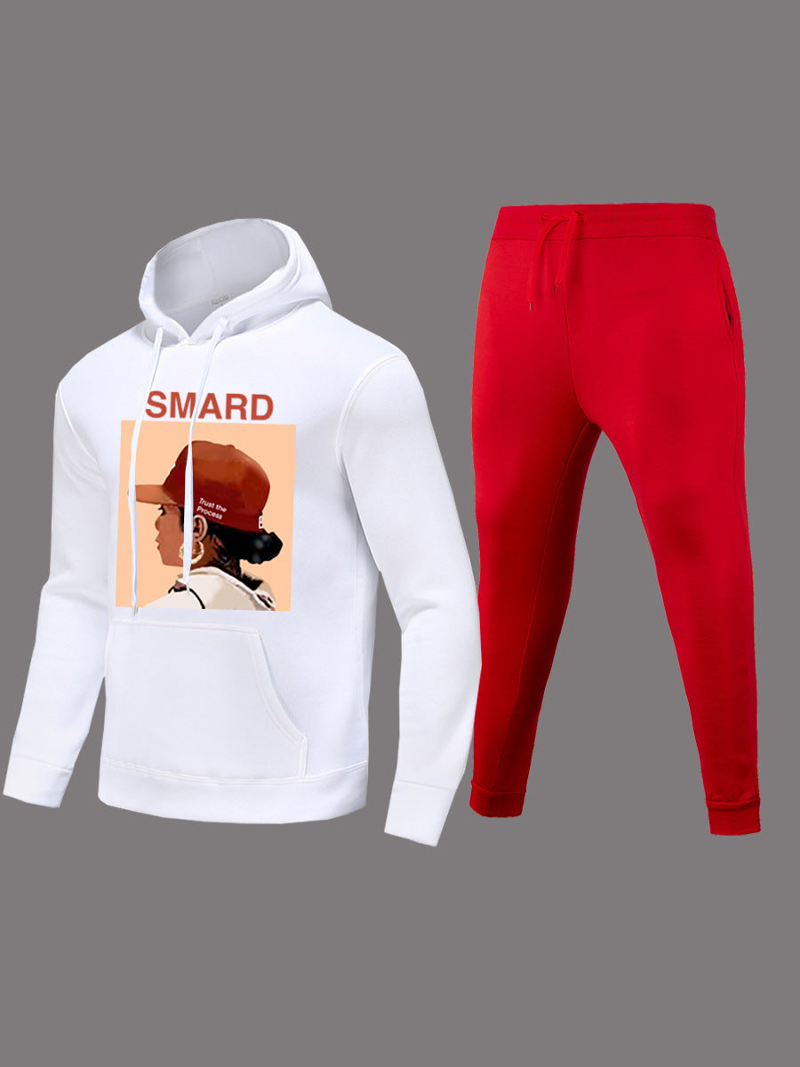 Damen Hoodie und Jogginghose Set im urbanen Stil mit kreativem Grafikdruck Stalluxe