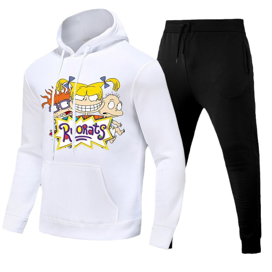 Damen Hoodie und Jogginghose Set mit kreativem Cartoon-Design Stalluxe