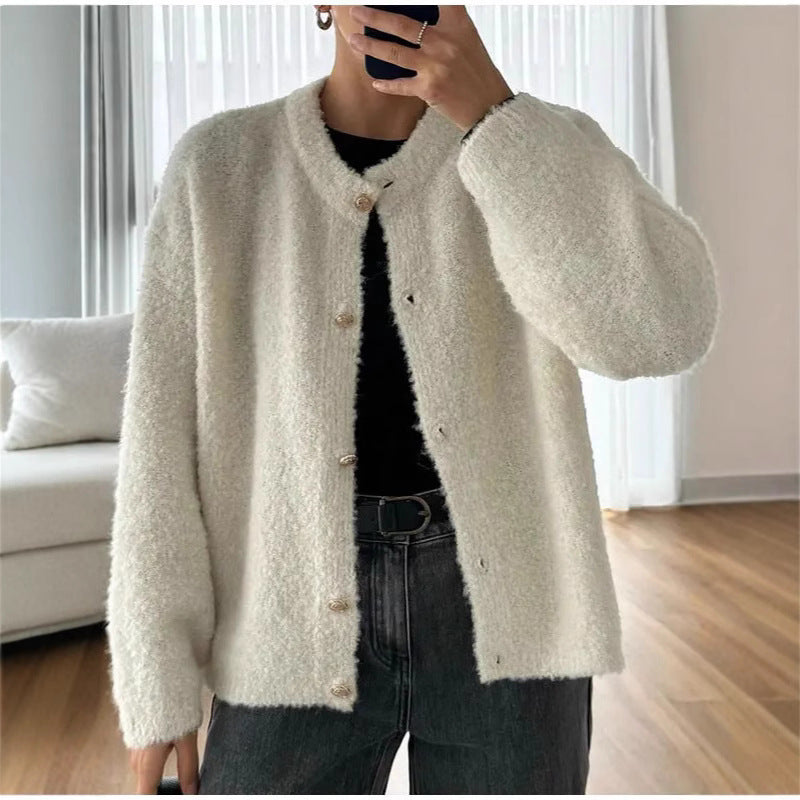 Damen Fluffiger Boucle-Pullover Stalluxe