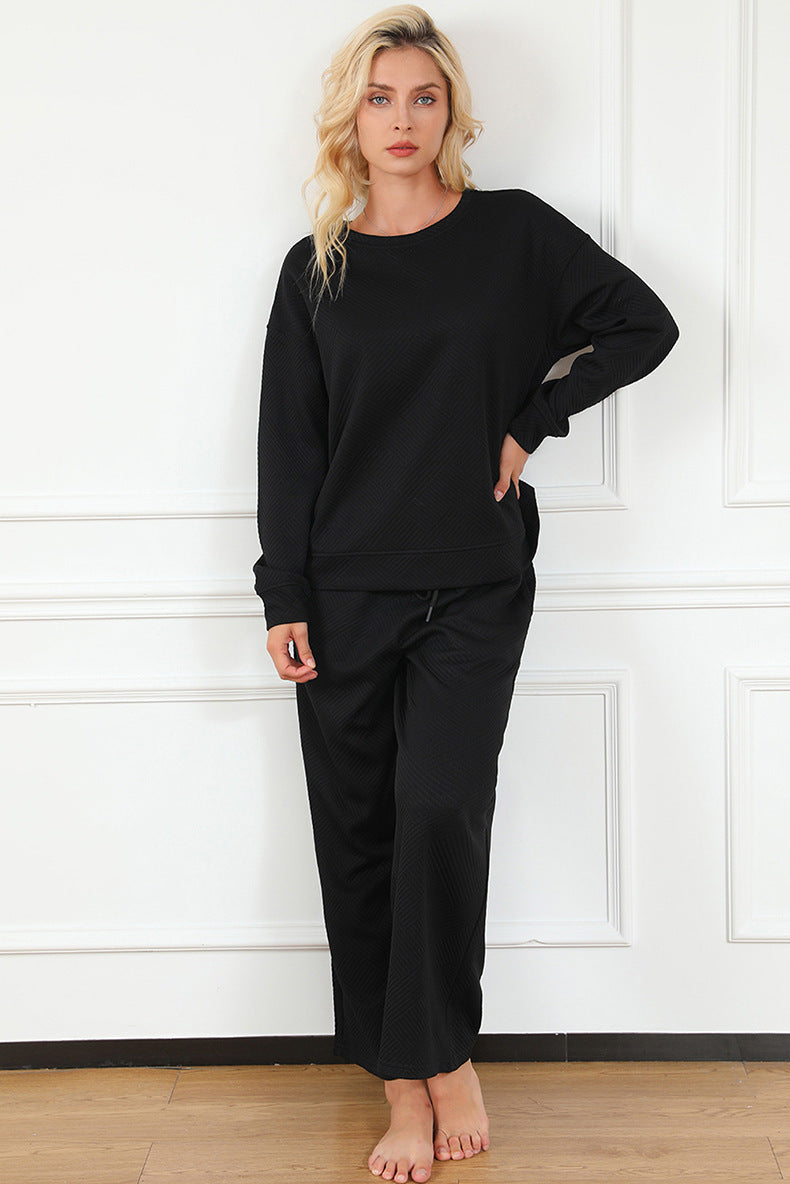 Damen Lounge-Outfit mit elegantem Strukturmuster Stalluxe