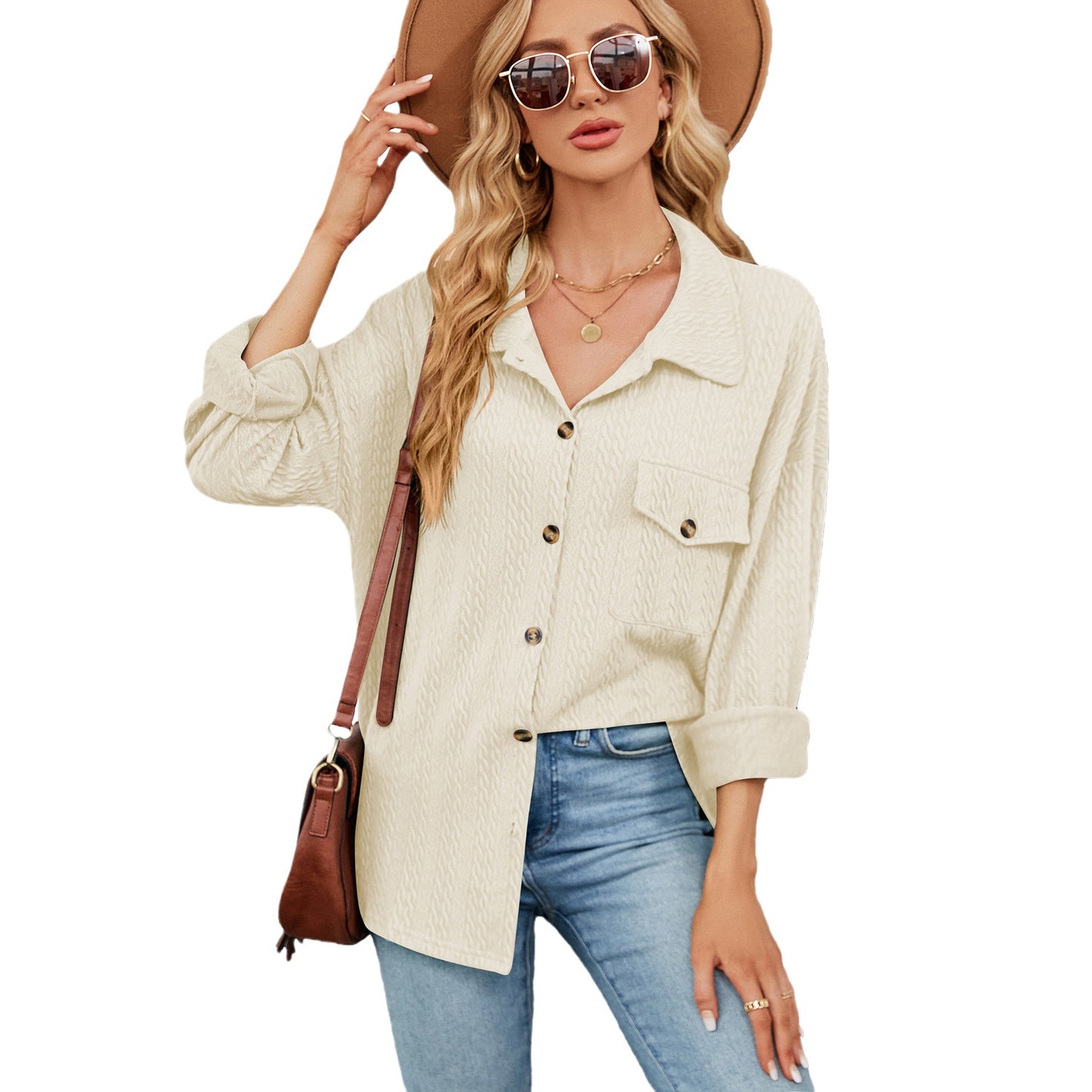 Damen lässige Overshirt mit strukturiertem Design Stalluxe